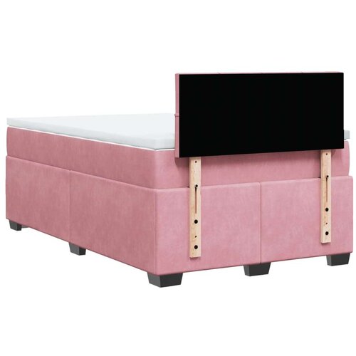 vidaXL Box spring postelja z vzmetnico roza 120x200 cm žamet Cene