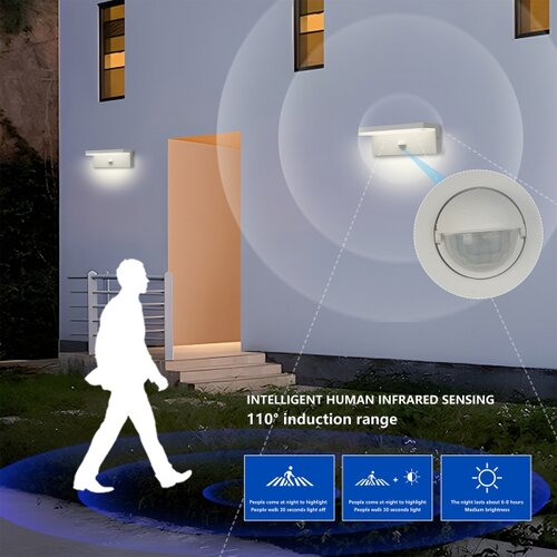  Brilagi -LED spolja&amp;scaron;nja zidna svetiljka sa senzorom TESSI LED/10W/230V bela IP54 Slike