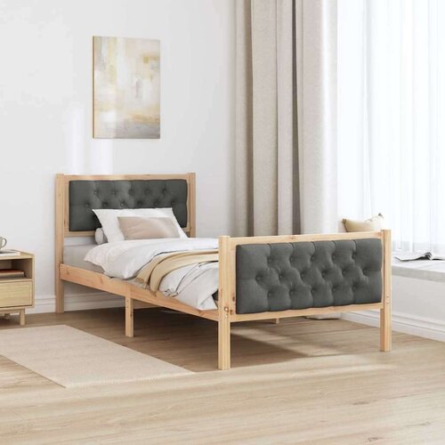  Okvir za krevet Tamno siva 90 x 190 cm tkanina Slike