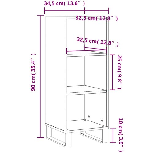  Komoda boja hrasta sonome 34,5x32,5x90 cm konstruirano drvo Slike