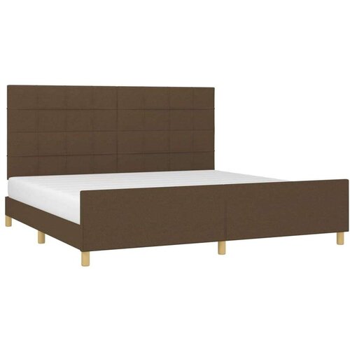  Okvir za krevet s uzglavljem tamnosmeđi 200x200 cm od tkanine Slike