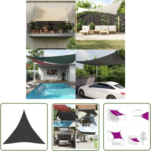  The Living Store Senčno jadro 160 g/m² antracitno 3x3x3 m HDPE - Senčno Jadro, (21743697) Cene