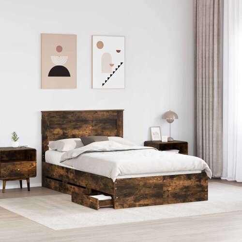  Okvir za krevet s ladicama Dimljeni hrast 135 x 190 cm - Dimljeni hrast 135 x 190 cm Slike