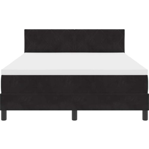 VidaXL Box Spring Bračni Krevet s Madracem Crni 160x200 cm Bar&amp;scaron;un Slike
