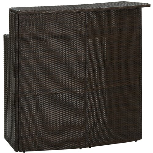 Poli Vrtna barska miza rjava 120x55x110 cm poli ratan Cene