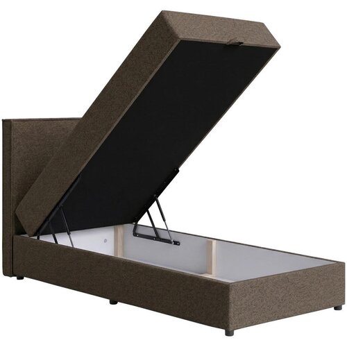 MID.YOU POSTELJA Z VZMETNICO 100 cm x 200 cm , tekstil, leseni material rjava Slike