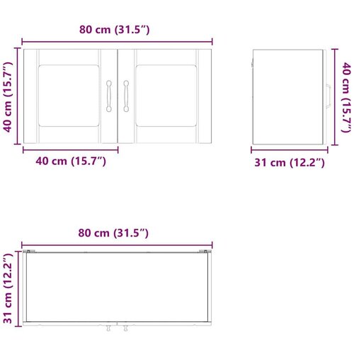 vidaXL zidni kuhinjski ormarić zidne umjetnički hrast 80 x 31 x 40 cm Cijene