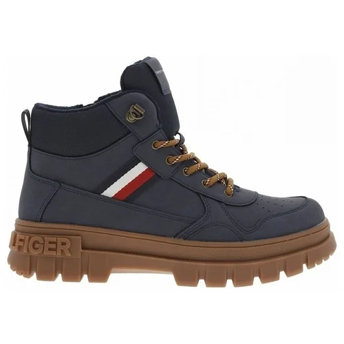 Tommy Hilfiger STRIPES LACE-UP BOOTIE Plava