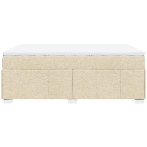  Krevet s oprugama i madracem krem 160x200 cm od tkanine Slike