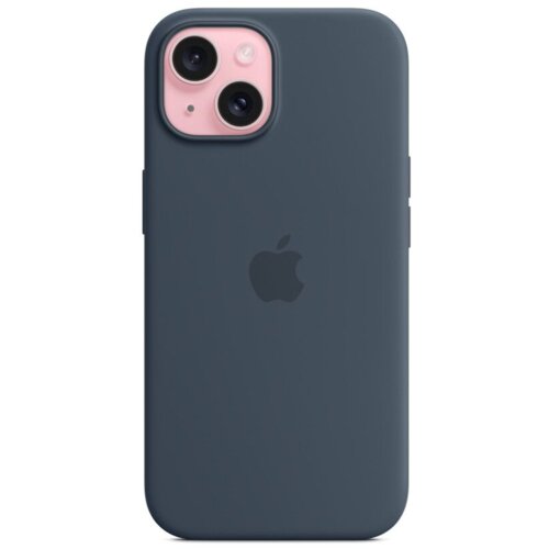 Apple mt0n3zm/a Maska za telefon iPhone 15, Silikonska, MagSafe, Storm Blue Slike