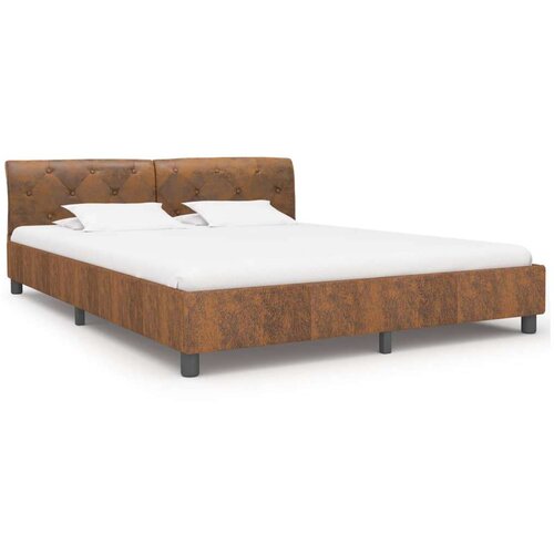  Posteljni okvir rjav iz umetnega semi&amp;scaron; usnja 180x200 cm, (20606473) Slike