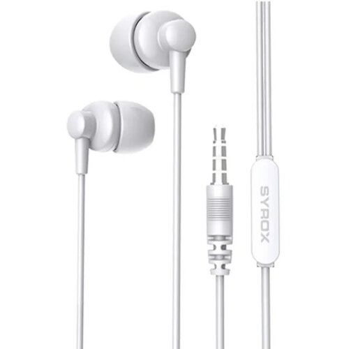 Syrox In-Ear Slusalice S Mikrofonom, Zicne, 3.5mm, SX-K13-WHITE Slike