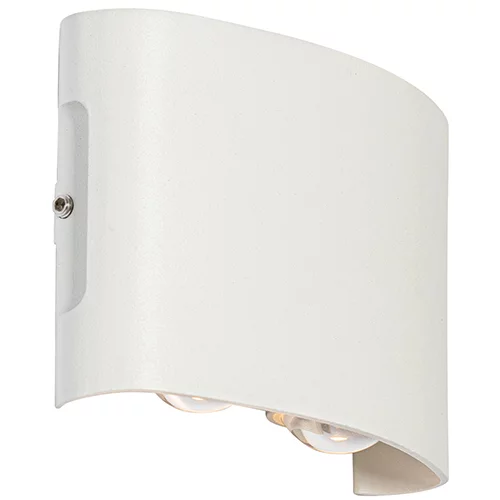 QAZQA Zunanja stenska svetilka bela z LED 4 lučkami IP54 - Silly