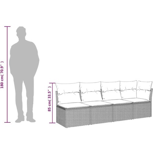 VidaXL 7-dijelni set vrtnih sofa sivi od poliratana Slike