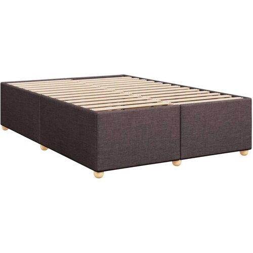 VidaXL Krevet s oprugama i madracem tamnosmeđi 140x200 cm tkanina Slike