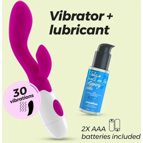 Crushious CHERIE RABBIT VIBRATOR WITH WATERBASED LUBRICANT INCLUDED