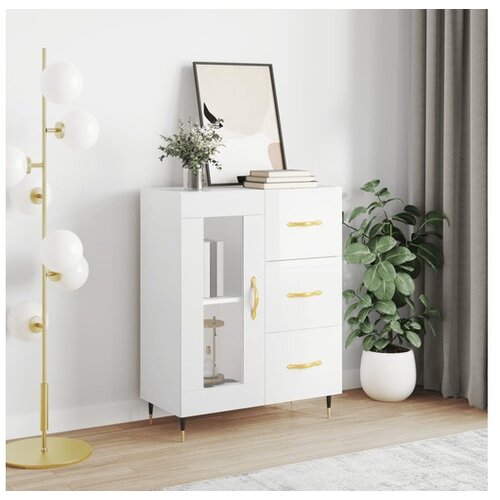 vidaXL Komoda sjajna bijela 69 5x34x90 cm od konstruiranog drva Cene