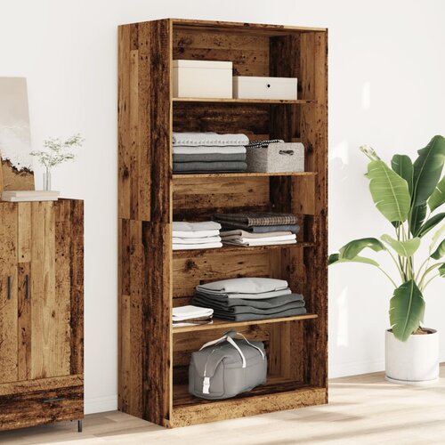 The Living Store Garderobna omara starinski les 100x50x200 cm inženirski les - Garderobna Omara, (21434285) Slike