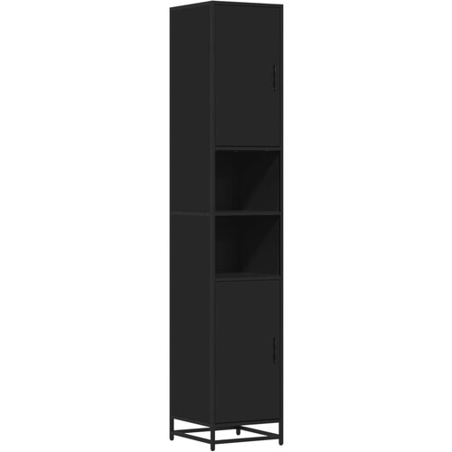 Maison Chic Kopalniška omarica - Kopalniški kabinet črna 35x37,5x188,5 cm inženirski les, (21794583) Cene