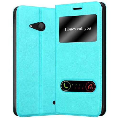 Cadorabo Ohi&scaron;je, združljivo z Nokia Lumia 550 v mint turquoise - Za&scaron;čitni ovitek z magnetnim zapiranjem, stoječo funkcijo in 2 okencema za gledanje, (20558662) Cene