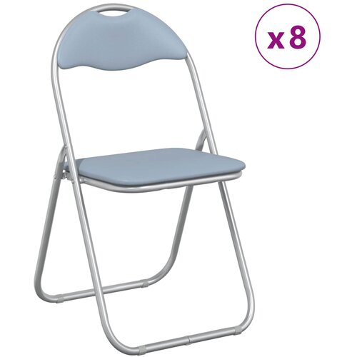  Sklopiva stolica 8 pcs Sivi 48 x 43,5 x 81 cm Lažna koža Slike