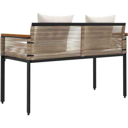  Vanjska klupa Bež i krem bijela 117 x 54 x 74.5 cm poliratan Slike