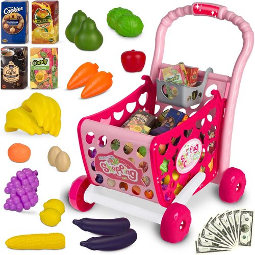 Ricokids 773401 roza nakupovalni voziček, (21552048) Cene