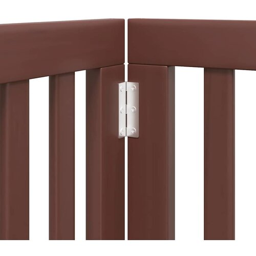  Vrata za pse s vrata&amp;scaron;cima 15 panela sklopiva 750 cm drvo topole Smeđa 50 x 60 x 2 cm Slike