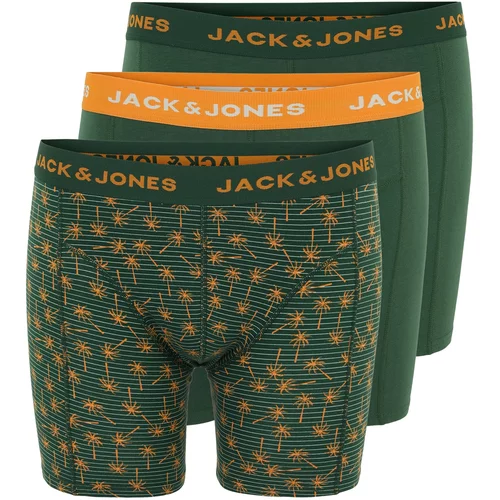 Jack & Jones Plus Bokserice tamno zelena / narančasta / bijela