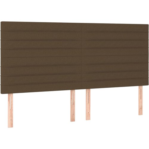 Maison Chic Posteljno vzglavje - Vzglavna omarica 4 kosa temno rjav 80x5x78/88 cm blago, (22077020) Slike
