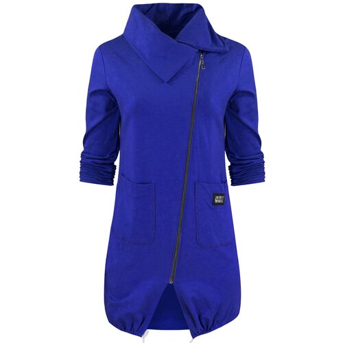 Pri Thin long sweatshirt with a diagonal zipper and a BEATA neck warmer Cene