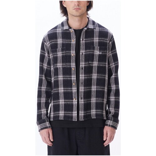 Obey Srajce z dolgimi rokavi Wes woven Črna Cene