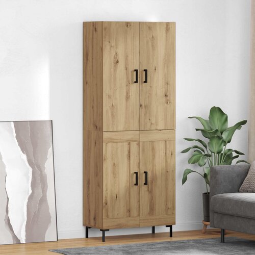 vidaXL Visok predalnik Umetni hrast 69,5 x 34 x 180 cm Konstruiran les Cene