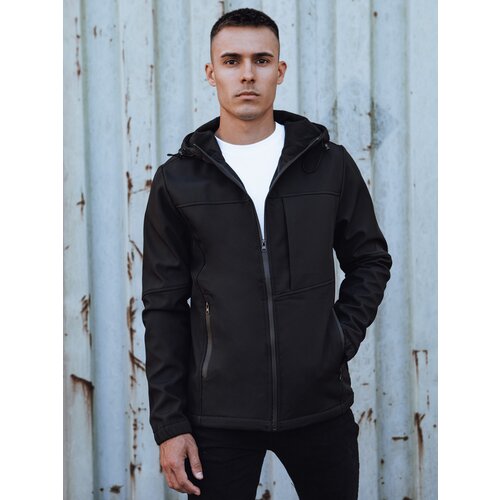 DStreet Kurtka męska przejściowa softshell z kapturem czarna Slike