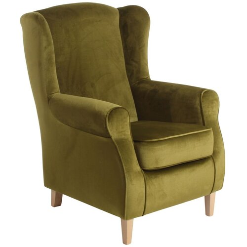 Max Winzer Olivno zelen fotelj Lorris Velur Olive Slike
