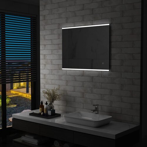 VidaXL kupaonsko LED zidno ogledalo sa senzorom na dodir 80 x 60 cm Slike