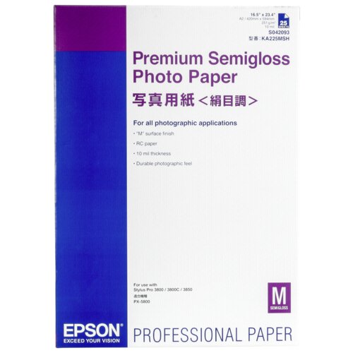 Epson Premium Semigloss Photo A2, 25 sheet, 251g S042093 Cijene