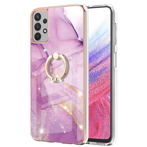 INORCO Za Samsung Galaxy A53 5G YB IMD Series-10 Marmorni vzorec, mehka torbica za telefon TPU IMD Galvaniziran obroč, pokrov na stojalu, (22035575) Slike