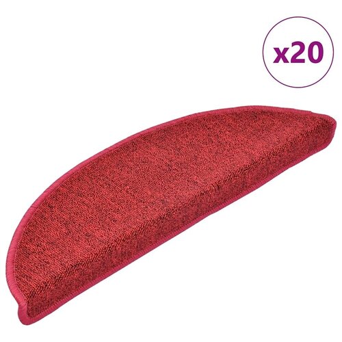  Prostirke za stepenice 20 kom 56x17x3 cm crvene poluokrugle - Crvena 56 x 17 x 3 cm 20 Crvena Cijene