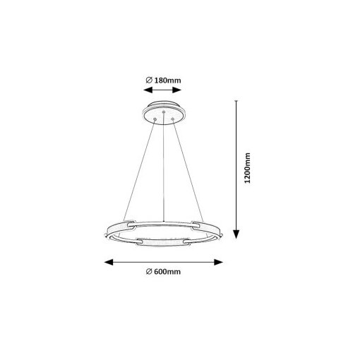 Rabalux Ring visilica Sindri LED 45W 3200lm DIP switch 3000-4000K R60cm Slike