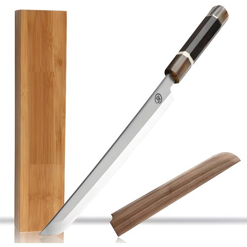  Kuhinjski nož SA-21784 za Sushi - Crna / Smeđa / Bijela KP21784 Slike