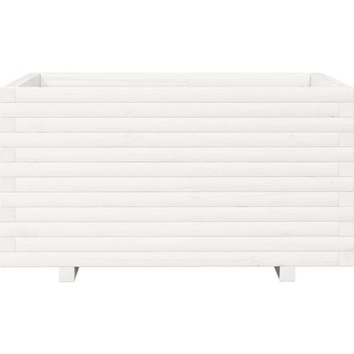 vidaXL Vrtno cvetlično korito belo 90x60x49,5 cm trdna borovina Cene