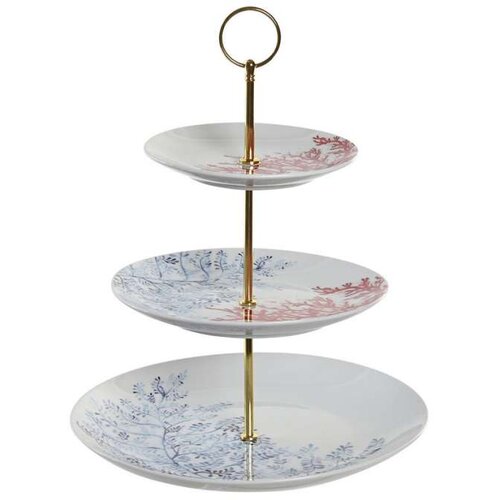 Posuda za Voće DKD Home Decor 27 x 27 x 34 cm Porculan Plava Metal Fuksija Bijela Cijene