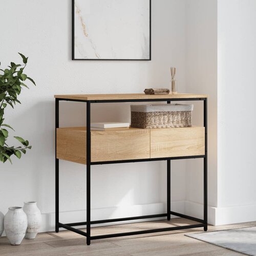  The Living Store Konzolna mizica sonoma hrast 75x40x75 cm inženirski les - Konzolna Mizica, (21440956) Slike