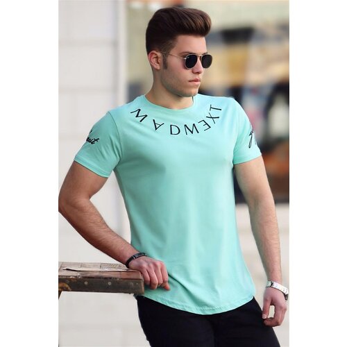 Madmext Men's Green Embroidered T-Shirt 4512 Cene