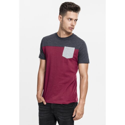 Urban Classics 3-Tone Pocket T-Shirt Burgundy/Cha/Grey Slike