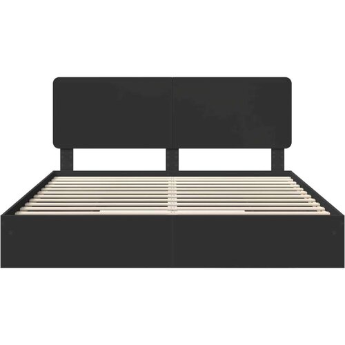VidaXL Krevetna konstrukcija Crna 200 x 200 cm Konstruirano drvo Slike