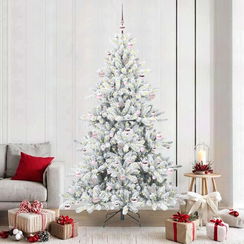 vidaXL Umjetno božićno drvce s nogom with LEDs s stalakom 210cm PVC Cene