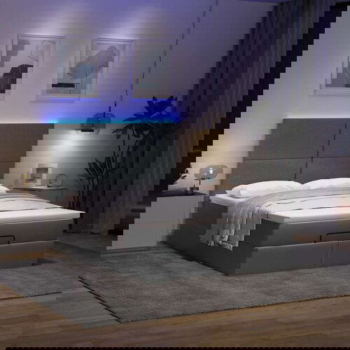 VidaXL Otomanski okvir kreveta s madraca tamnosivi 140x200cm tkanine Slike