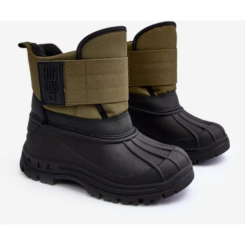 Big Star Children's insulated snow boots with velcro fastener Khaki